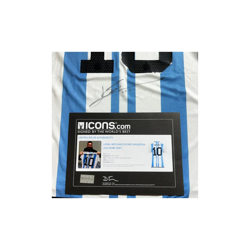 ICONS.com Messi Includes Certification Certificate Not Framed World Cup Champion 2-Star Soccer Apparel-3