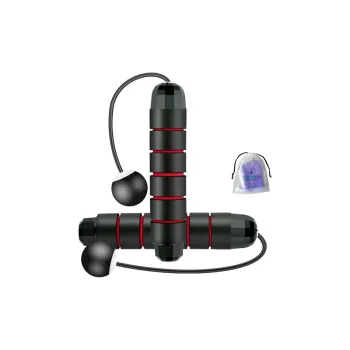 Ledomoda Fitness Training Non Countable Jump Ropes Adults EVA Outer Cotton Controller PVC Plastic Rope 3m Black