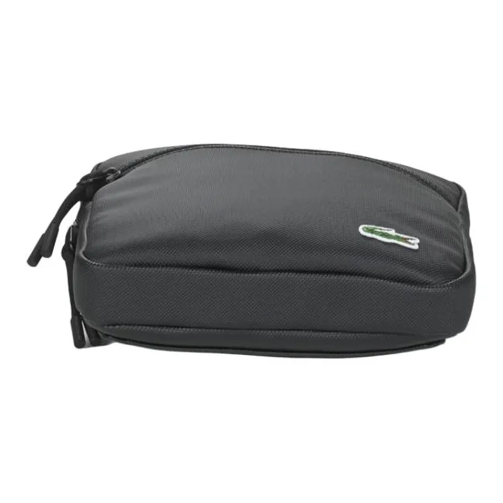 LACOSTE Synthetic Leather Clutch Medium Size Men's Black-3