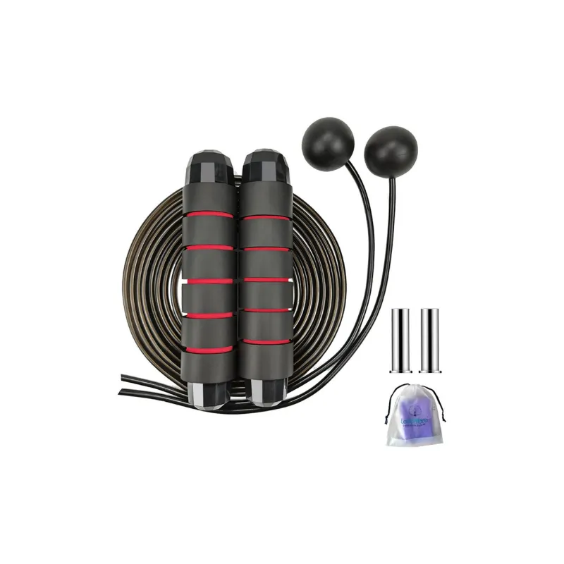 Ledomoda Fitness Training Non Countable Jump Ropes Adults EVA Outer Cotton Controller PVC Plastic Rope 3m Black-24