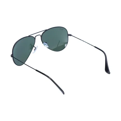 RayBan Plastic Nickel Alloy Glass Aviator Sunglasses Unisex Black