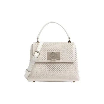 Furla 1927 Collection Velvet Shoulder Bag Crossbody Bag Handbag Mini Women's Cotton Candy