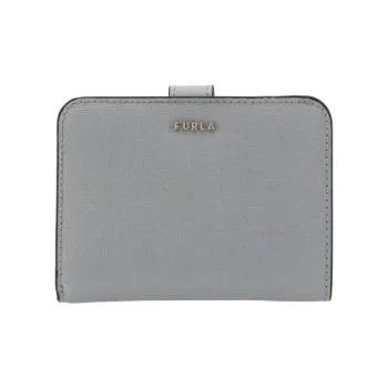 Furla Babylon Embossed Calfskin Wallet Small Size Women's Gray