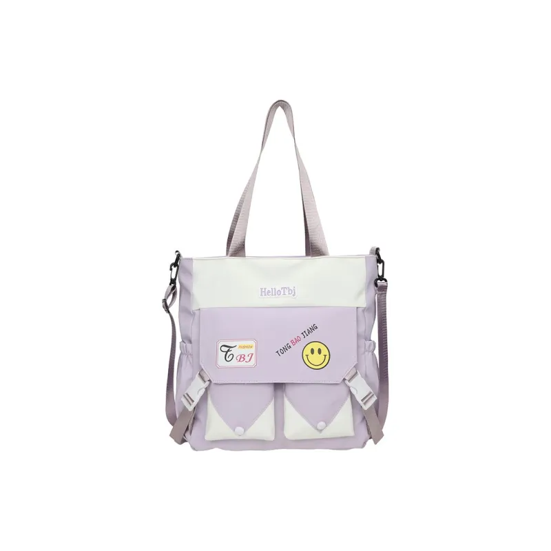 Techson Nylon Shoulder Bag Crossbody Bag Medium Size Unisex Pink/Beige Yellow/Green/Black/Purple-8
