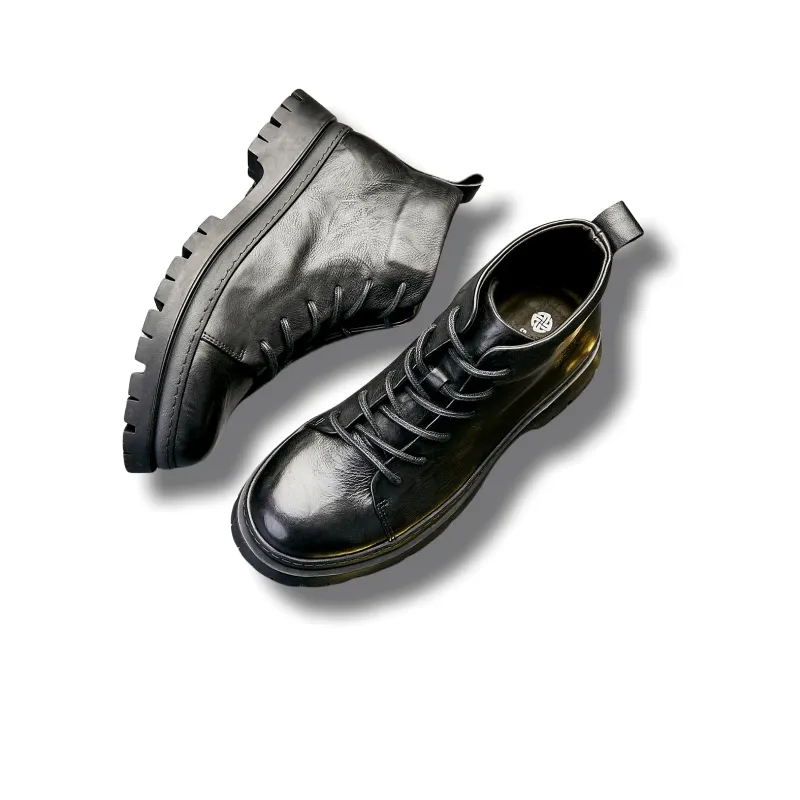 Brounvanm Ankle Boots 3.5CM Men's Black-3