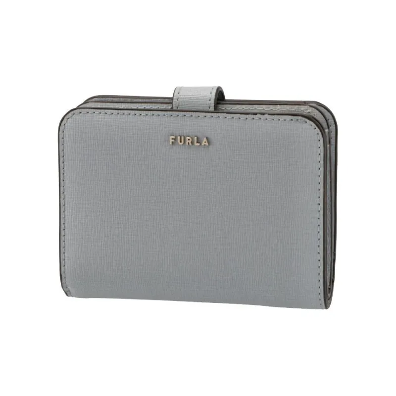 Furla Babylon Embossed Calfskin Wallet Small Size Women's Gray-1