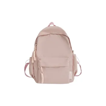 Rainbow Girl Composite Cloth Backpack Women's Pink/Black/Yellow/Green/Ecru