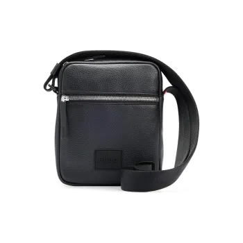 HUGO BOSS Artificial Leather Journalist Bag, Shoulder Bag, Crossbody Bag Men's Black