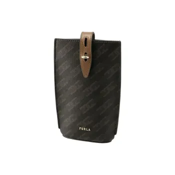 Furla PVC Shoulder Bag Crossbody Bag Mini Unisex Brown