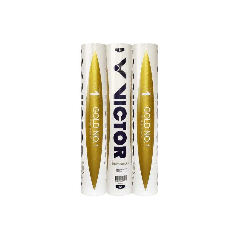 VICTOR GOLD NO.3 Duck Feather Shuttlecock 12 Pack Water Duck Feather All Round Duck Feather Shuttlecocks-0