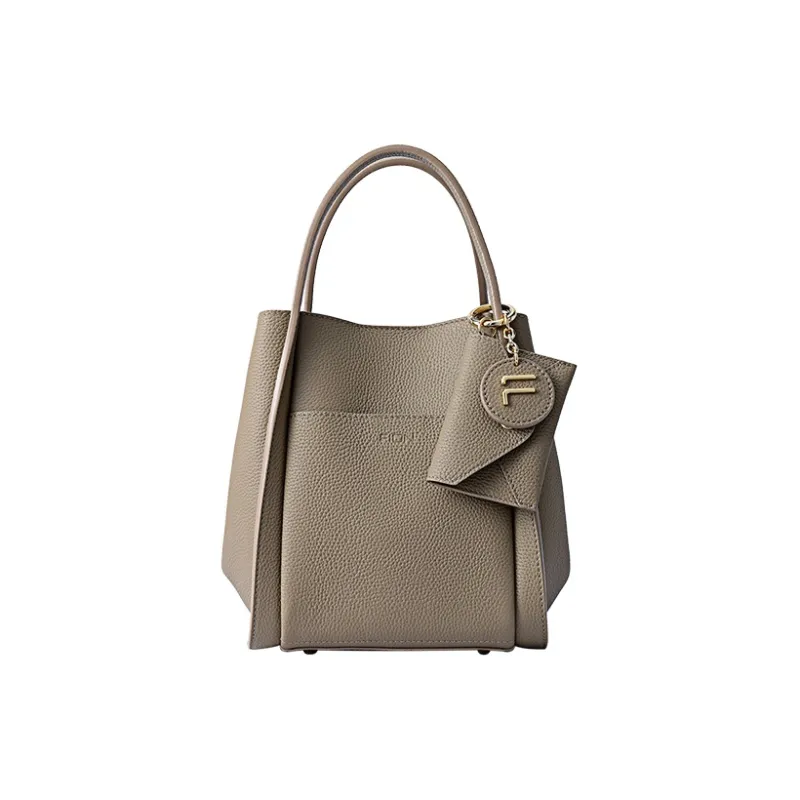 FION Cow Leather Bucket Bag Handbag Medium Size Women's Multicolor-2