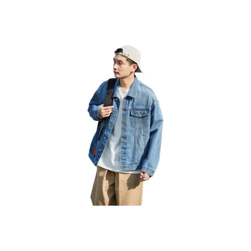 Tonlion Denim Jackets Men Blue