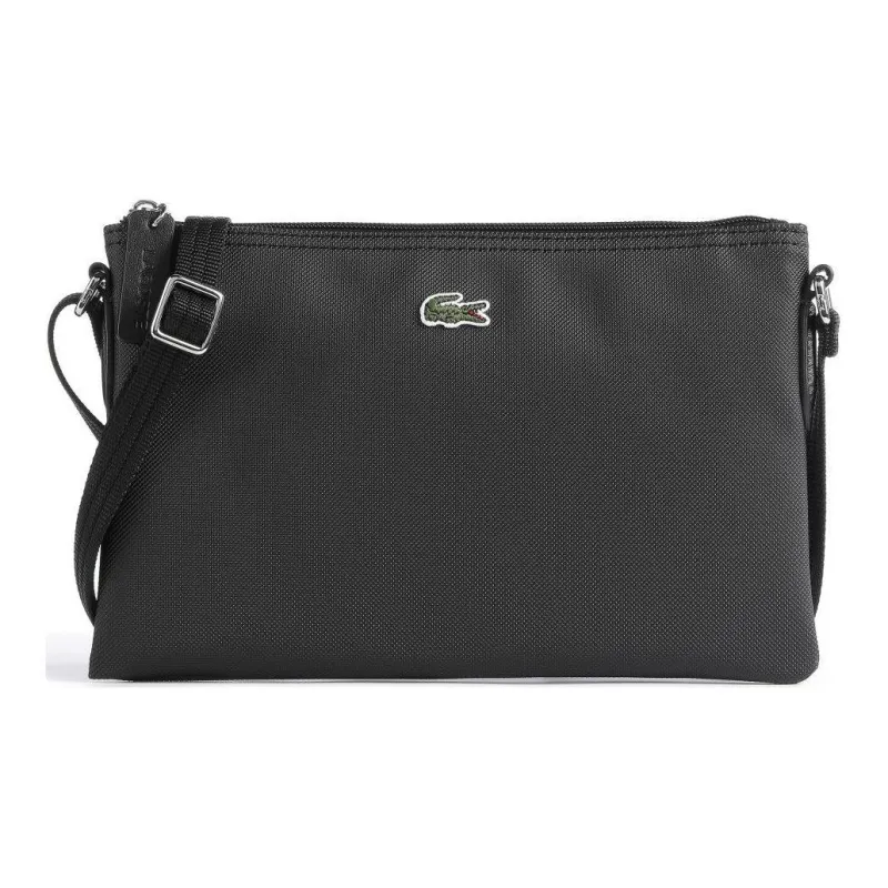 LACOSTE PVC Envelope Bag, Shoulder Bag, Crossbody Bag Trumpets Women's Black-0