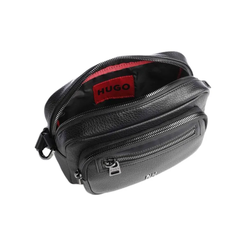 HUGO BOSS Polyurethane Shoulder Bag, Crossbody Bag Men's Black-4