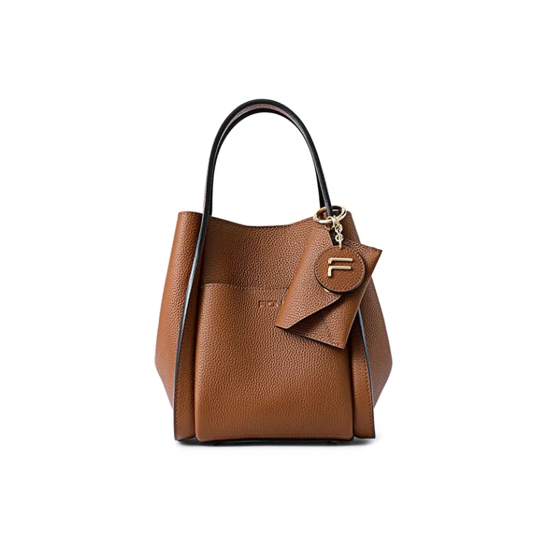 FION Cow Leather Bucket Bag Handbag Medium Size Women's Multicolor-0