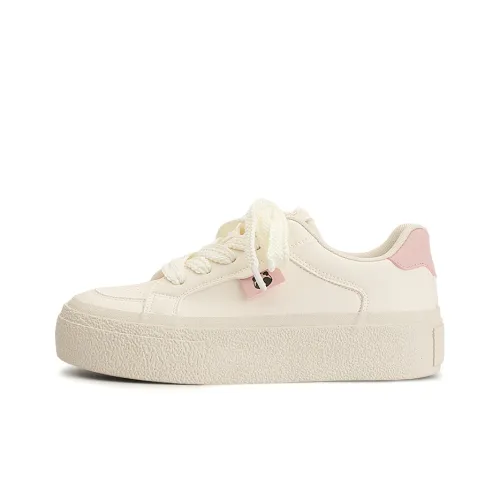 Miss Zhang Skateboard Shoes Women's Low-Top Pink Beige