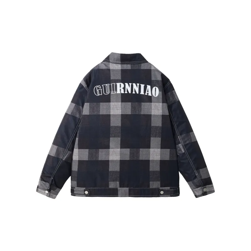 K bird Jackets Unisex Black Plaid-1