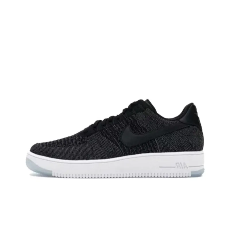 Nike Air Force 1 Flyknit Low Black White-0