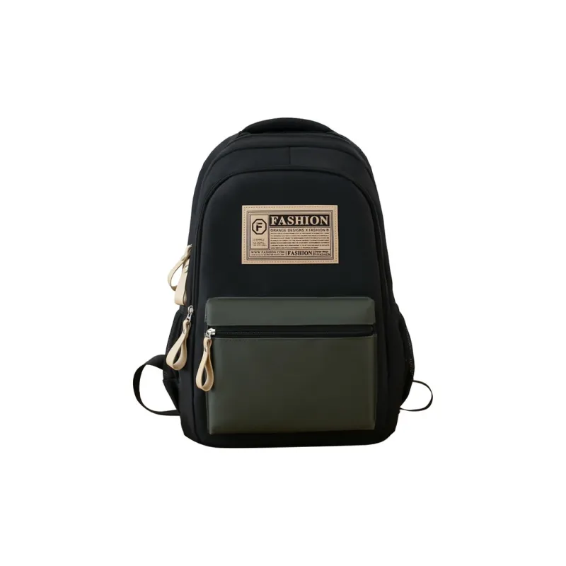 GEERDUN Canvas Backpack Unisex Light Gray/Black/Dark Gray/Navy Blue/Jasper-10