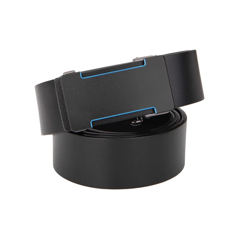 Cows Reign Genuine Leather Top Grain Cow Leather Business No Buckle Automatic Buckle Leather Belts Men's Width 3.4cm-3