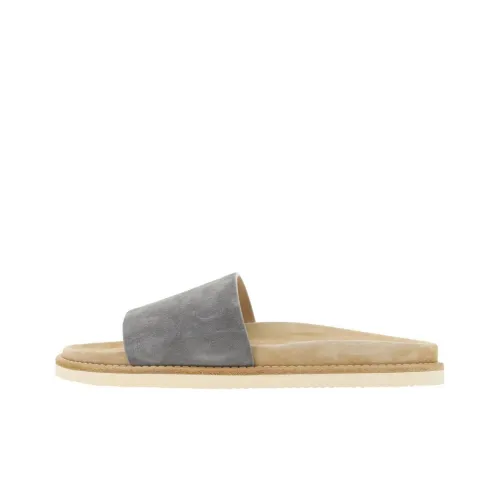 Brunello Cucinelli Single-strap Suede Slides