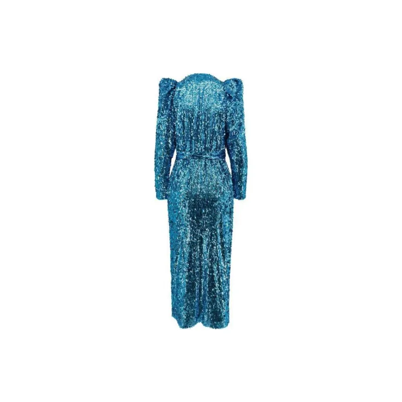 Rotate Long Sleeved Dress Women's Blue-1