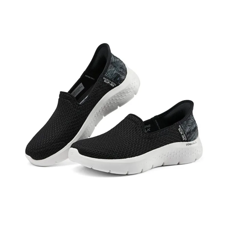 Skechers Go Walk Fle Cushioning Anti Slip And Wear Resistant Low Top Casual Shoes Women's Black White-1