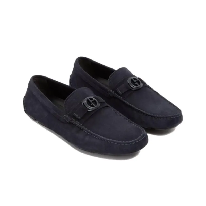GIORGIO ARMANI Logo Plaque Slip-On Loafers-3