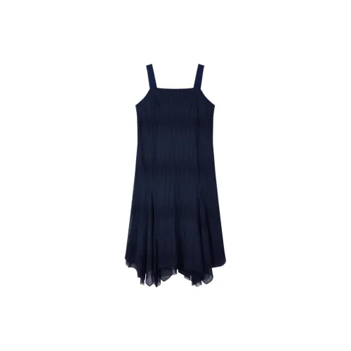 MSLAN Slip Dresses Women's Deep Navy Blue