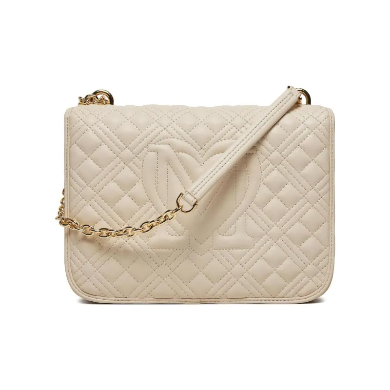 LOVE MOSCHINO Faux Leather Handbag, Shoulder Bag, Crossbody Bag Trumpets Women's Ivory-3