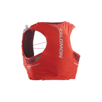 SALOMON Polyester Backpack Trumpets Men's Fire Red & Ebony & Cabernet Sauvignon