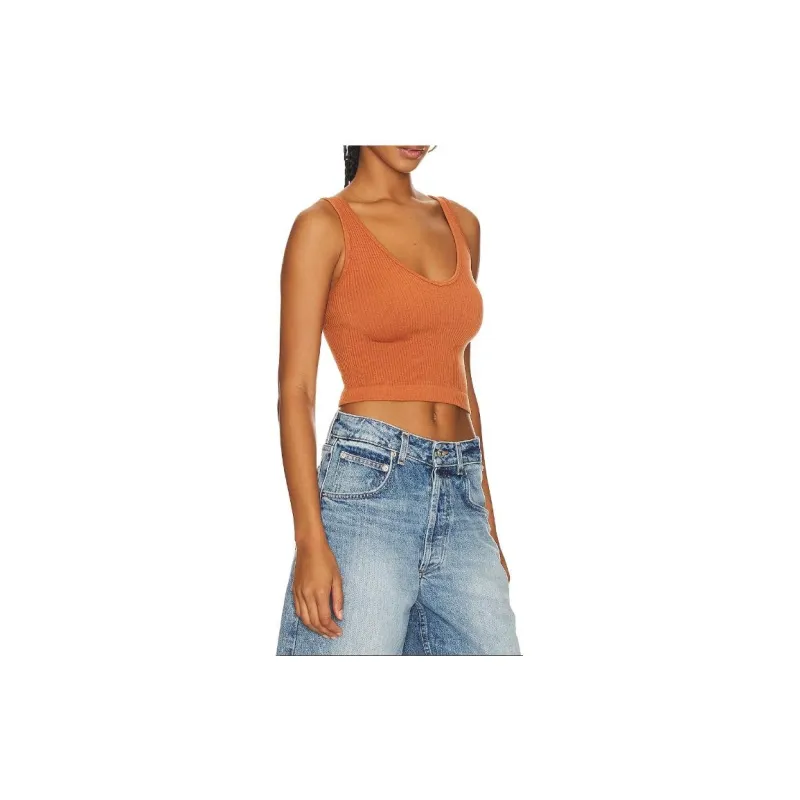 FREE PEOPLE Tank Tops Women's Light Brown-2