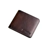 Vintage Coffee-Horizontal Trifold (inside and outside Top Grain Cow Leather) Anti-Skimming