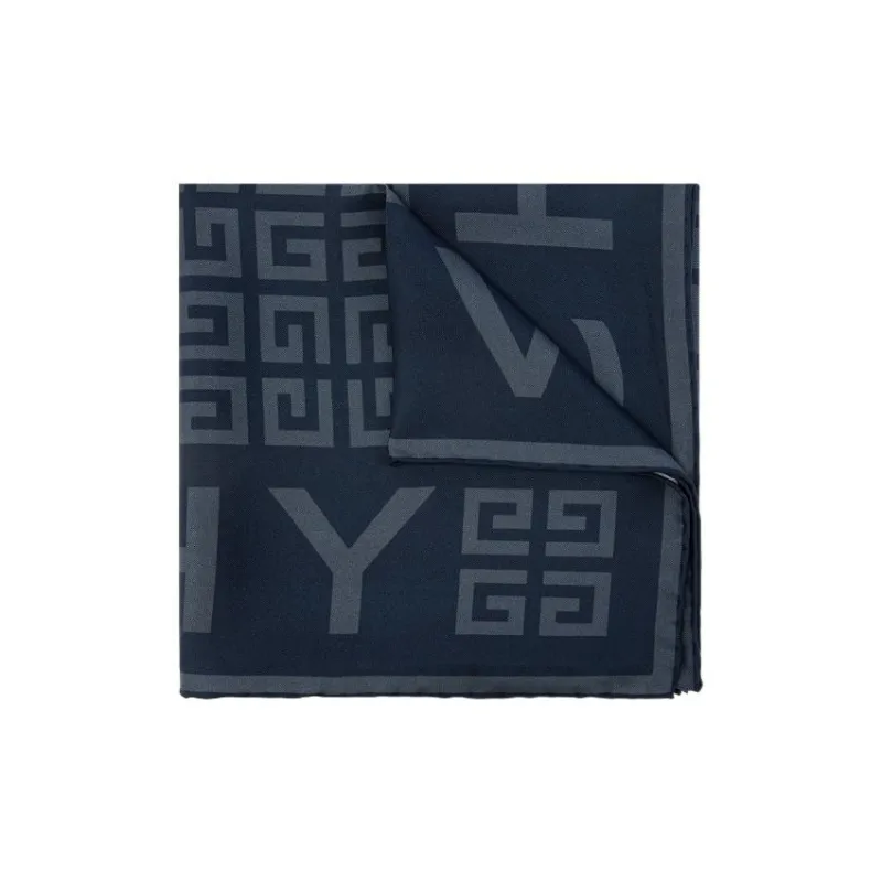 GIVENCHY Silk Scarves Women's Marine Blue-0