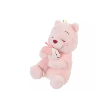 Disney Winnie Bear And Piglet Cherry Blossom Design Keychain Dolls Plush Pendant 14cm Height