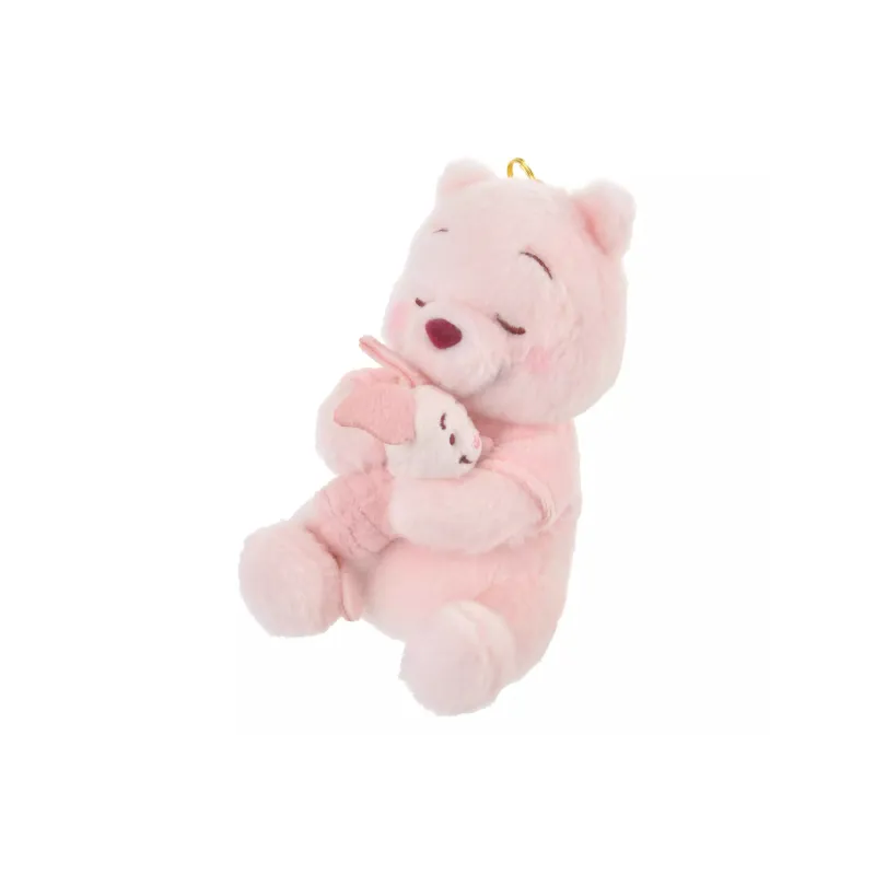 Disney Winnie Bear And Piglet Cherry Blossom Design Keychain Dolls Plush Pendant 14cm Height-0