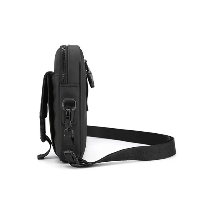 GKY Nylon Crossbody Bag Shoulder Bag Cell Phone Pouch Fanny Pack Small Size Men's Blue/Black/Gray-3