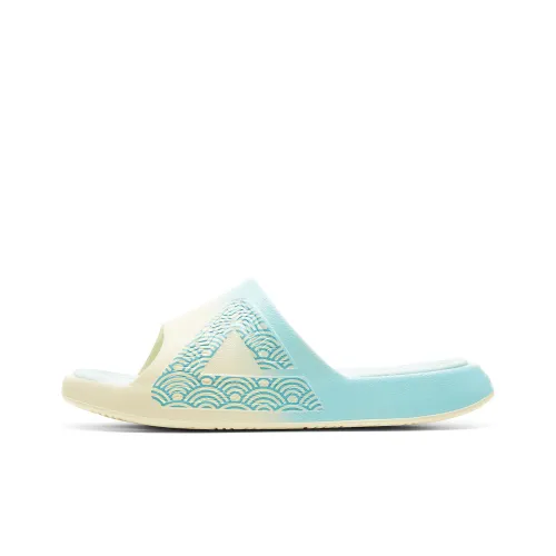 PEAK Guochuang Series Slide Slippers Men Light Yellow Front Blue