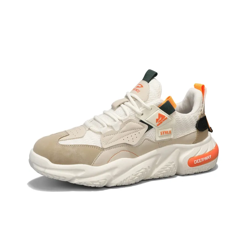 DEERWAY Wear-Resistant Breathable Lightweight Height Increasing Low-Top Chunky Sneakers Men's-1