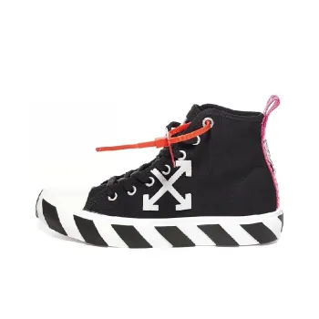 OFF WHITE Arrow Canvas Mid Top Black
