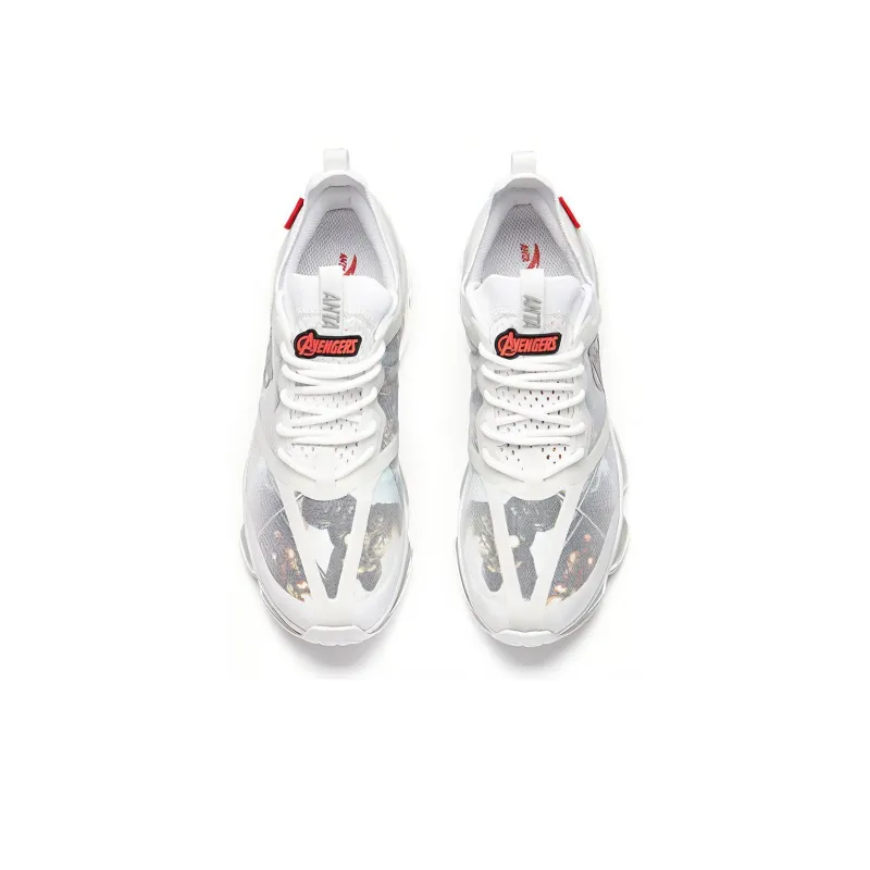 MARVEL x Anta The Avengers Series Cushioning Low Top Running Shoes Women's White Gray-2