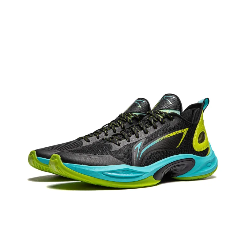LINING Super Light 2024 Basketball Shoes Men Low Top Black/Bright Lime Green-2