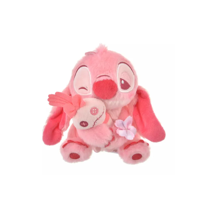 Disney Stitch Cherry Blossom Doll Keychain Dolls Plush Pendant 12cm High-0