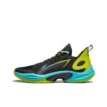 LINING Super Light 2024 Basketball Shoes Men Low Top Black/Bright Lime Green