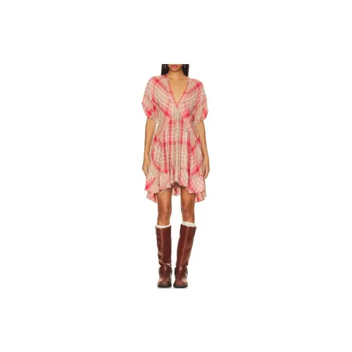 FREE PEOPLE Short-Sleeved Dresses Women's Pink