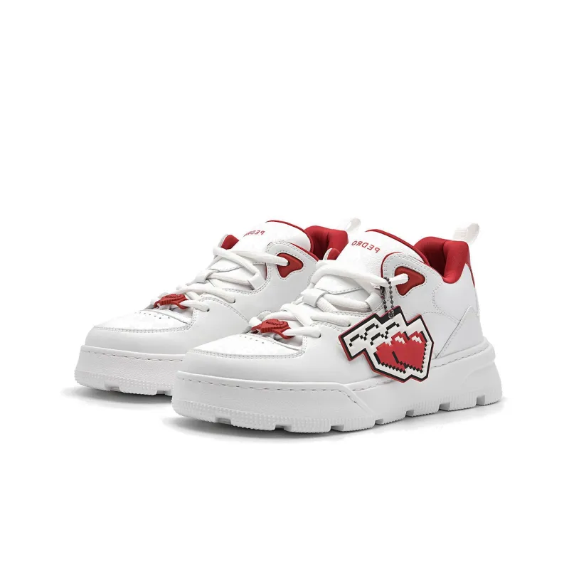 PEDRO Low Top Skateboard Shoes Women's White-1