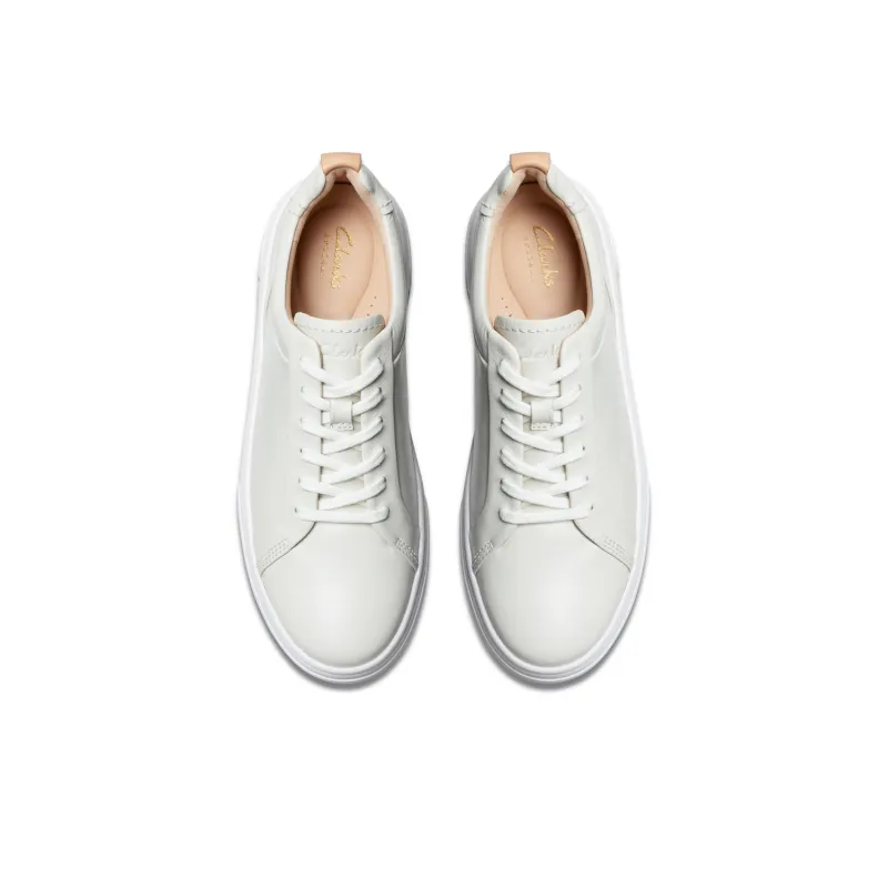Clarks Low Top Skateboard Shoes Women's White-2