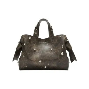 Acne Studios Musubi Calfskin Tote Bag Shopping Bag Shoulder Bag Crossbody Bag Handbag Medium Size Women's Dark Brown
