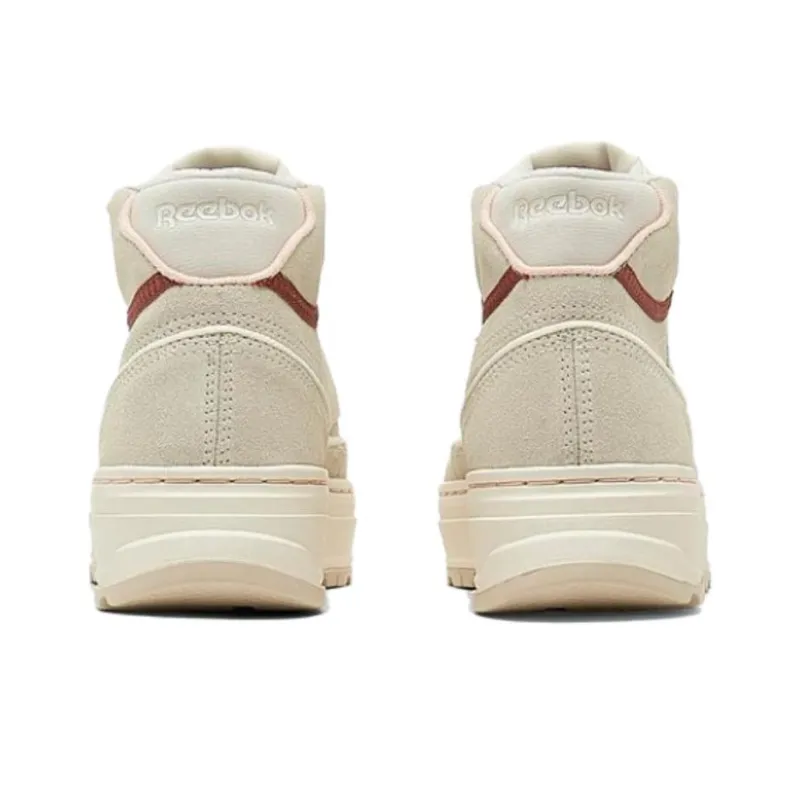 Reebok Club C Geo Mid Platform Casual Cushioning Wear-Resistant Mid-Top Skateboard Shoes Women's Beige Brown-3