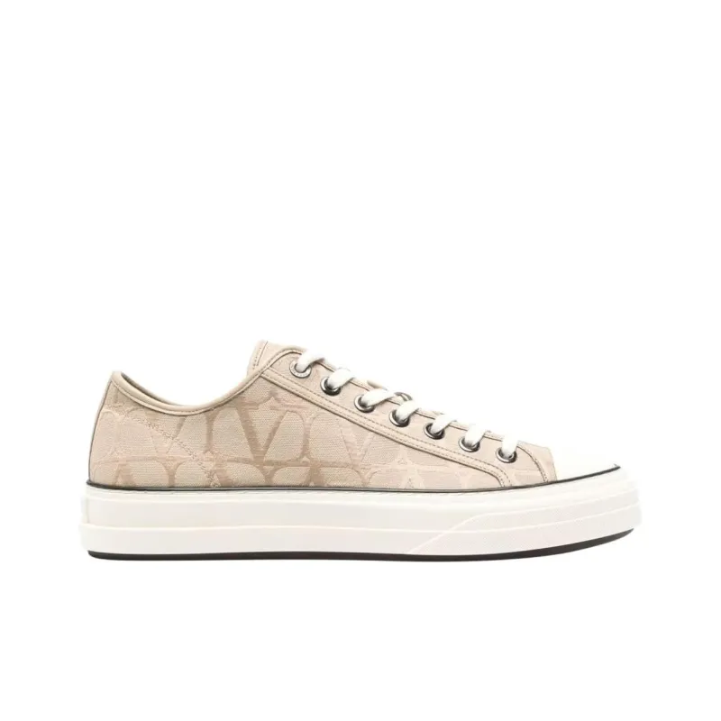 Valentino Toile Iconographe Lace Up Sneakers-1